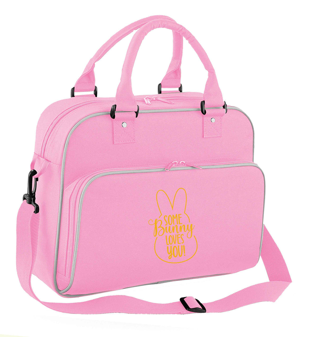 Some bunny loves you children's dance bag baby pink