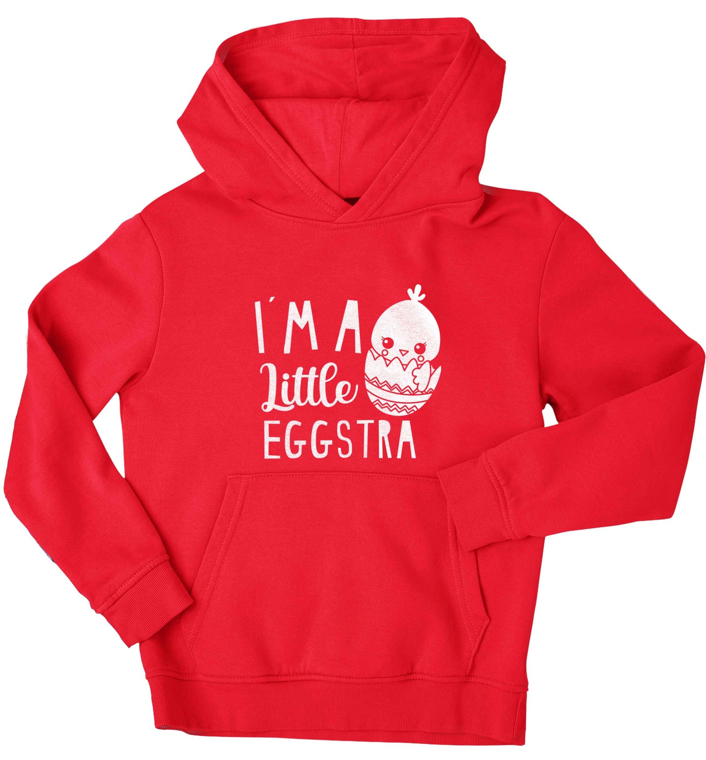 I'm a little eggstra children's red hoodie 12-13 Years