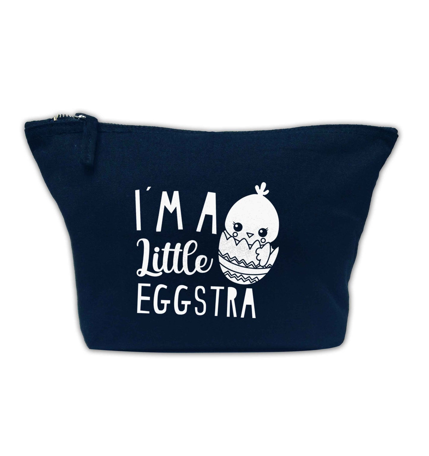 I'm a little eggstra navy makeup bag