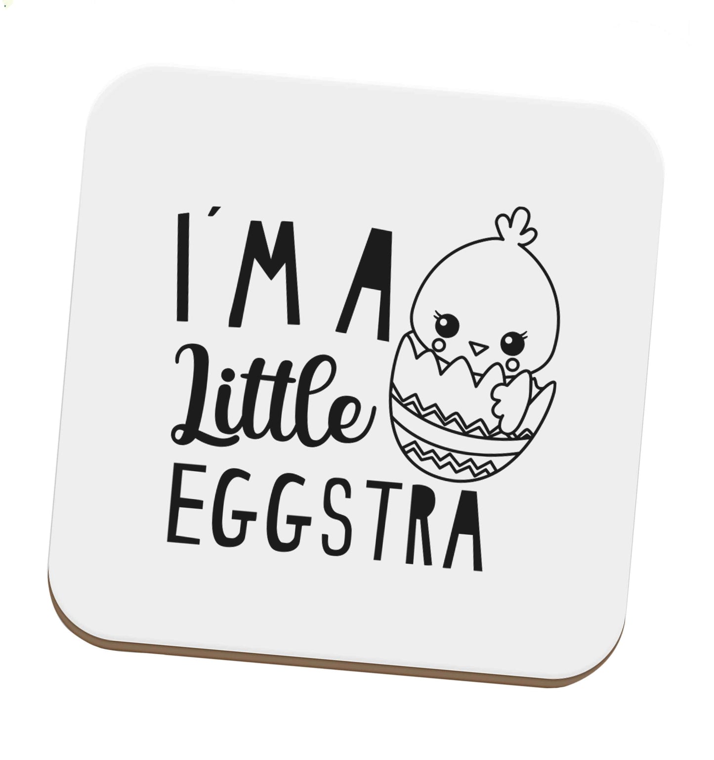I'm a little eggstra set of four coasters