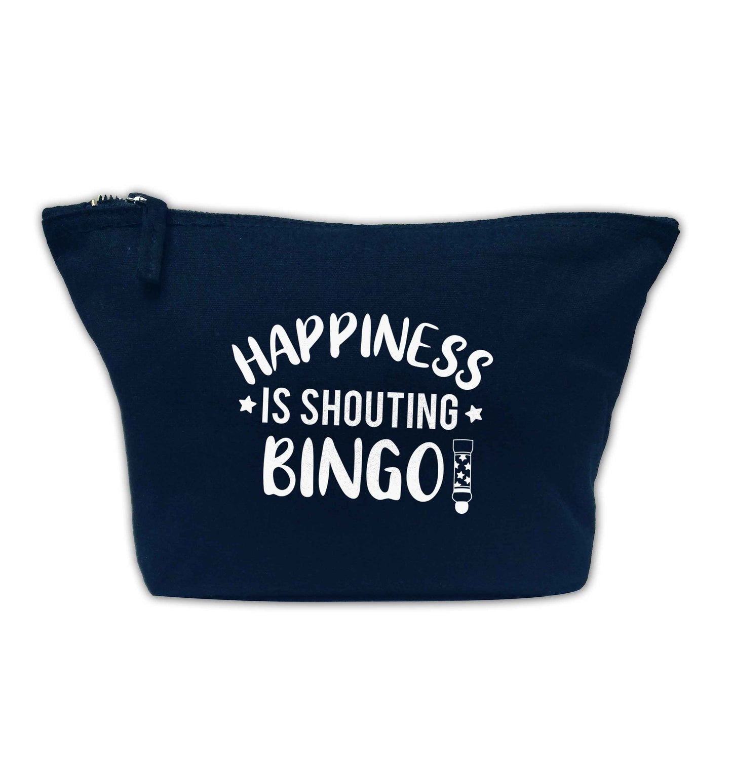 Happiness is shouting bingo! navy makeup bag