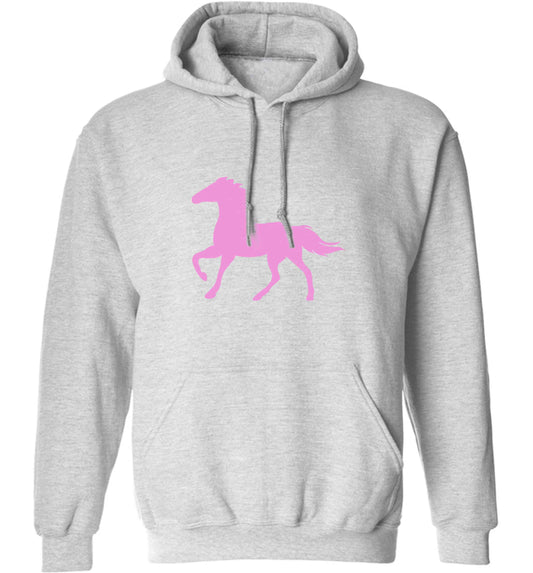 Pink horse adults unisex grey hoodie 2XL