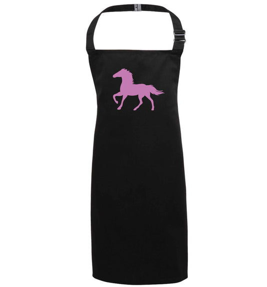Pink horse black apron 7-10 years