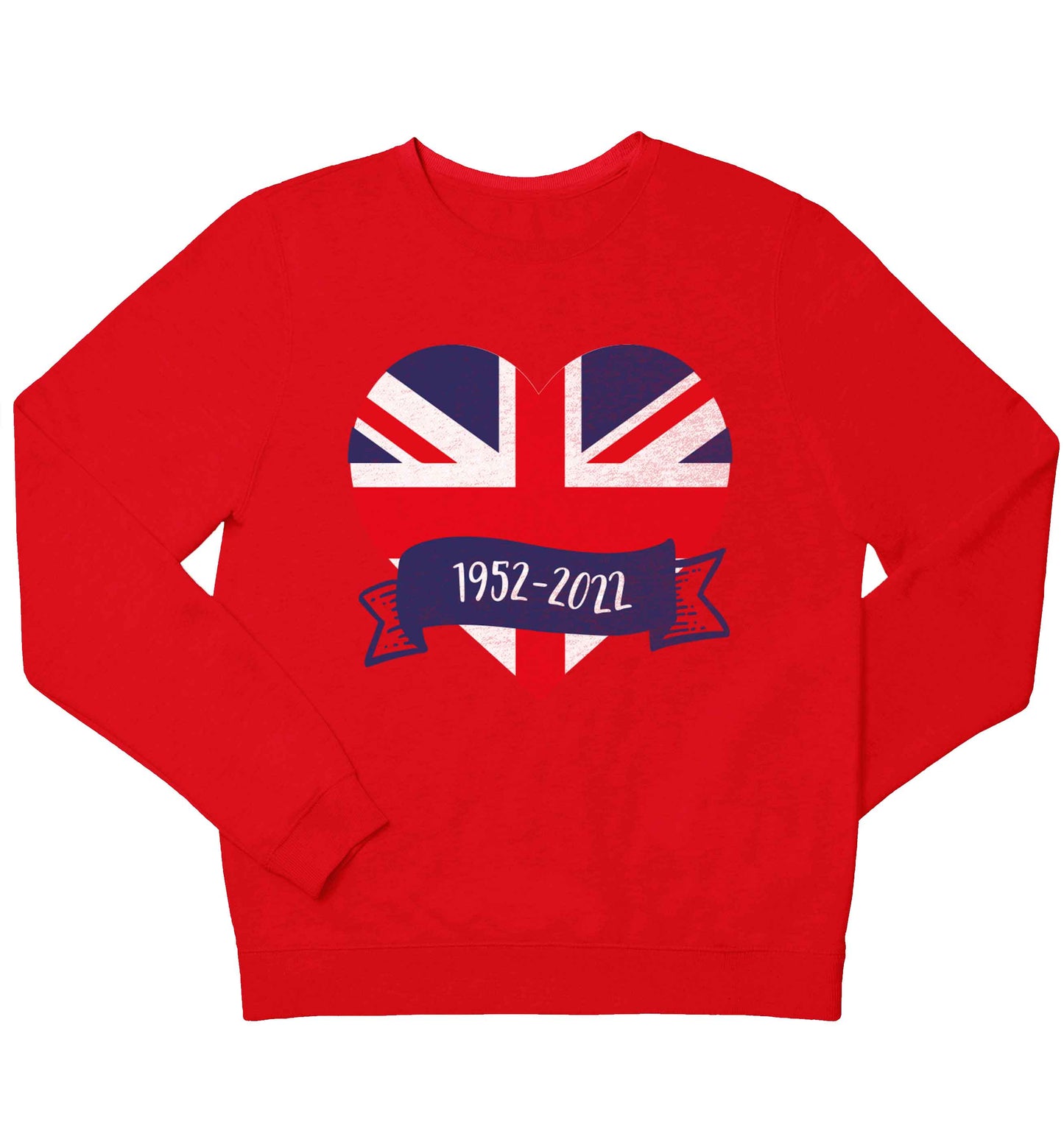 British flag heart Queens jubilee children's grey sweater 12-13 Years