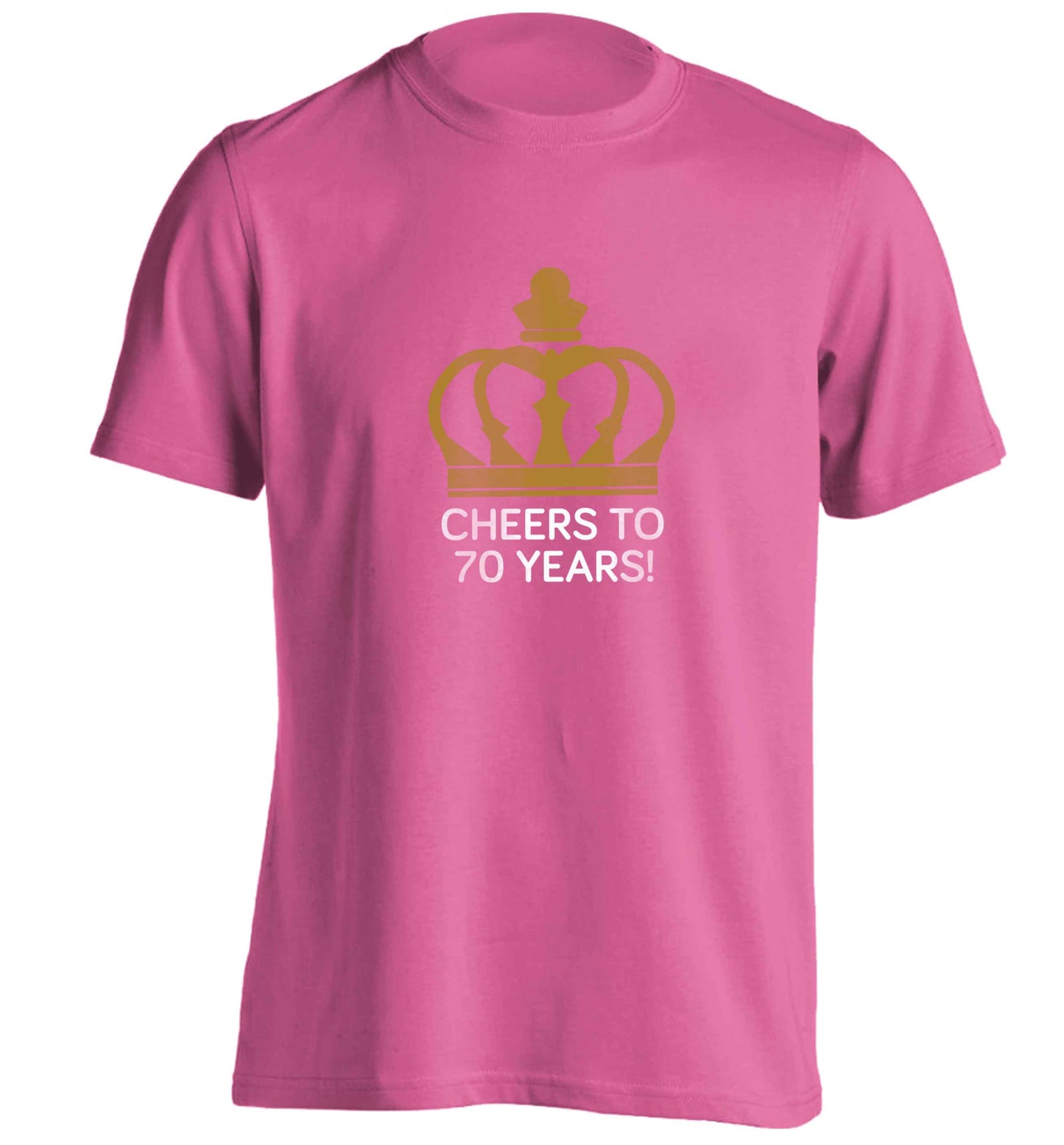 Cheers to 70 years! adults unisex pink Tshirt 2XL