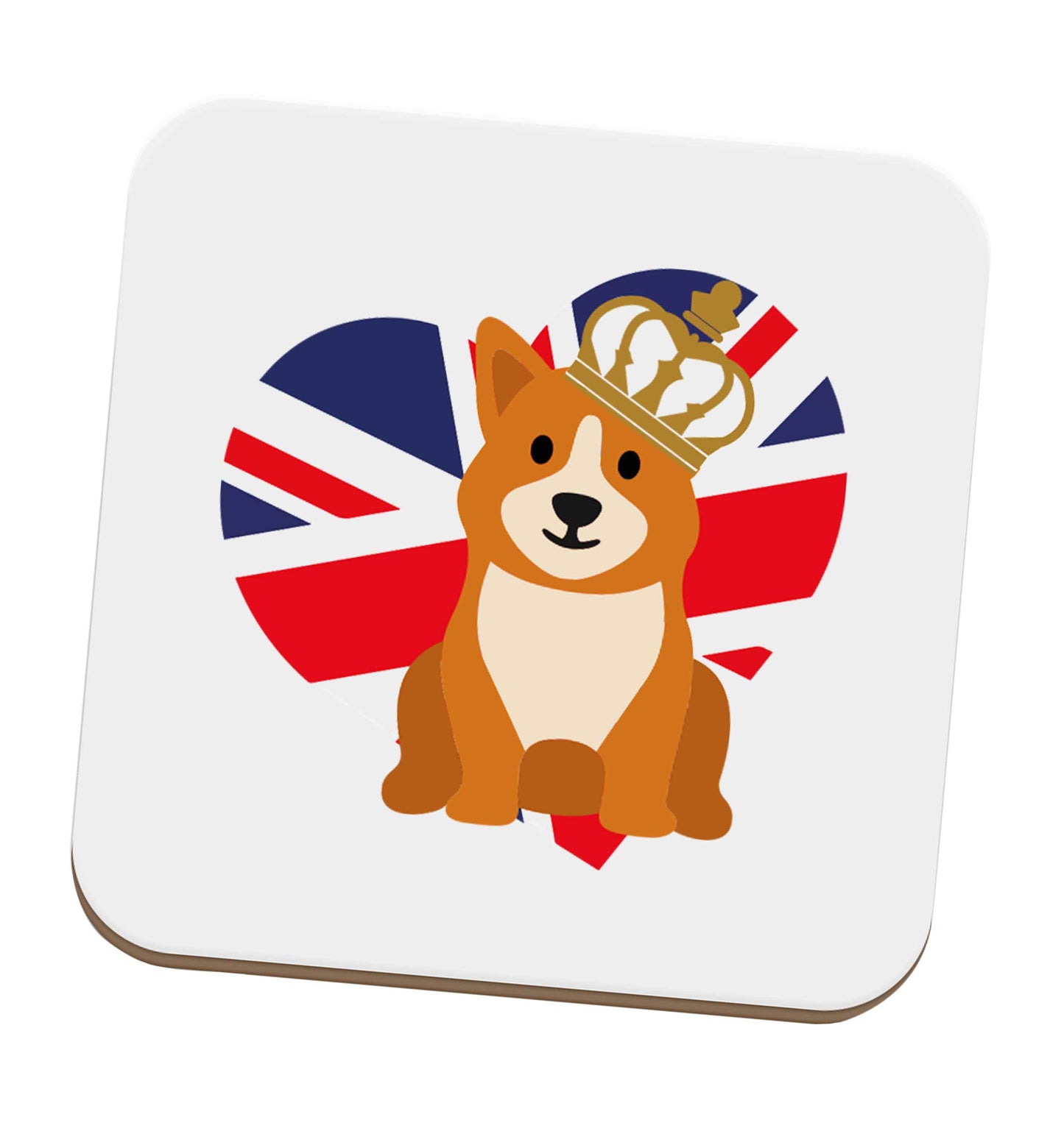 British corgi and flag set of four coasters