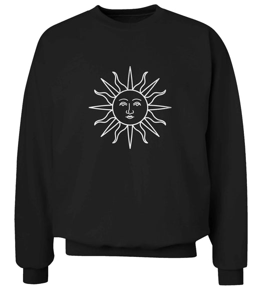 Sun face illustration adult's unisex black sweater 2XL