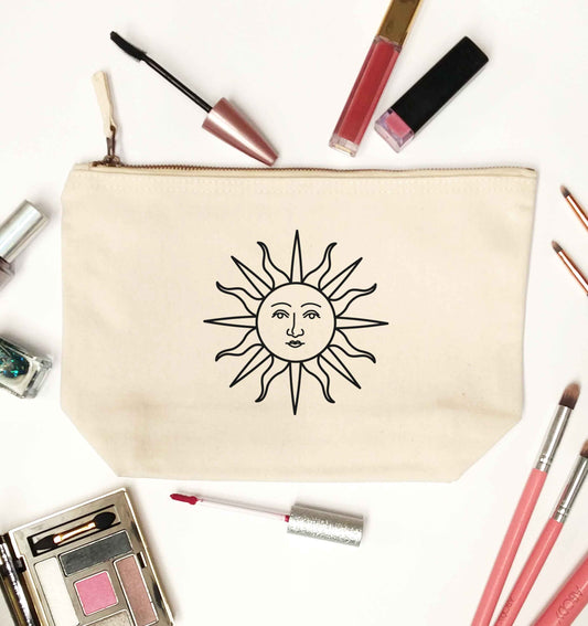 Sun face illustration natural makeup bag