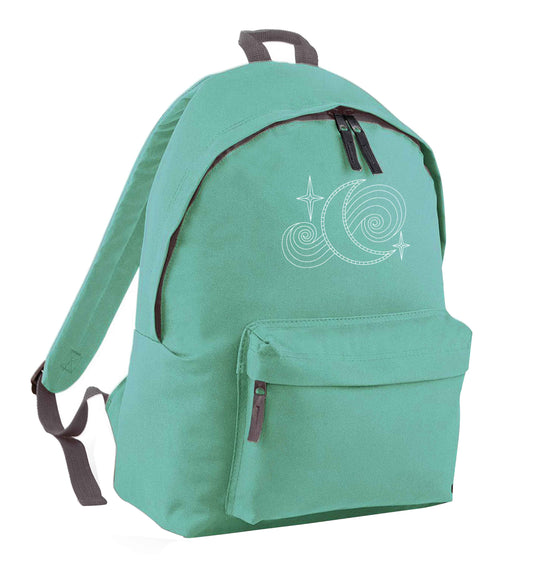 Moon and stars illustration mint adults backpack