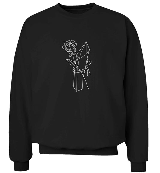 Rose crystal adult's unisex black sweater 2XL