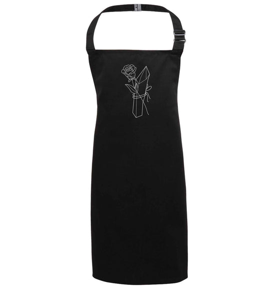 Rose crystal black apron 7-10 years