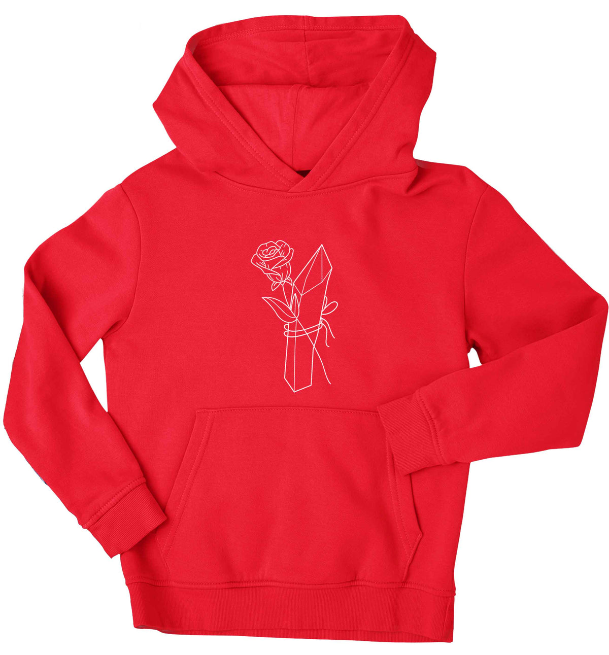 Rose crystal children's red hoodie 12-13 Years