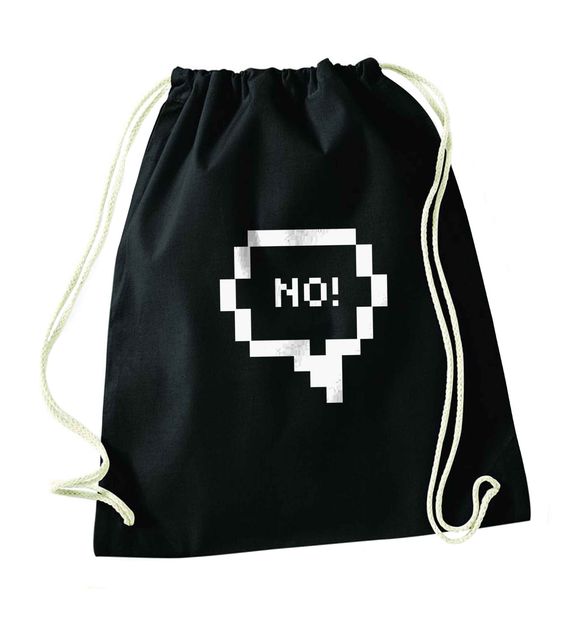 No black drawstring bag