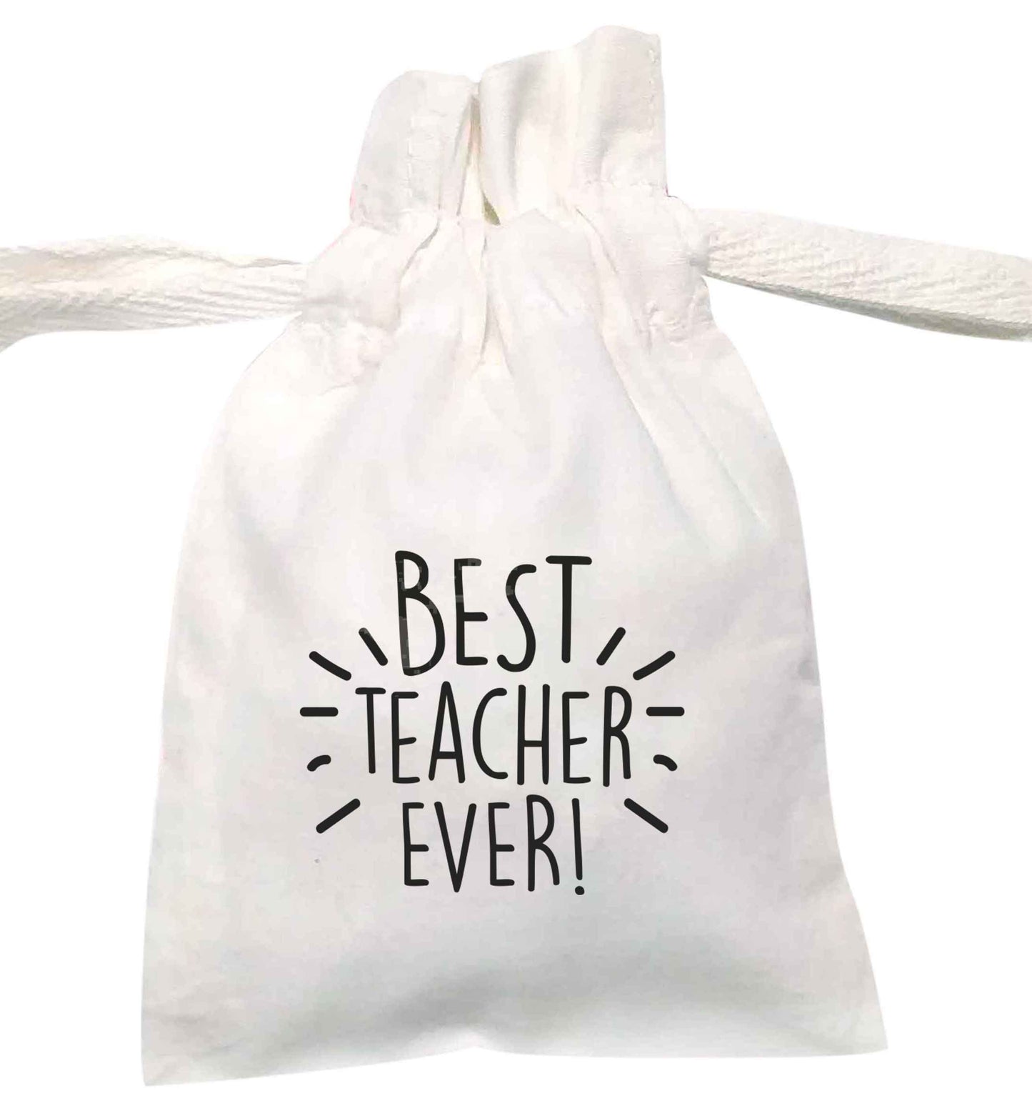 Best teacher ever! | XS - L | Pouch / Drawstring bag / Sack | Organic Cotton | Bulk discounts available!