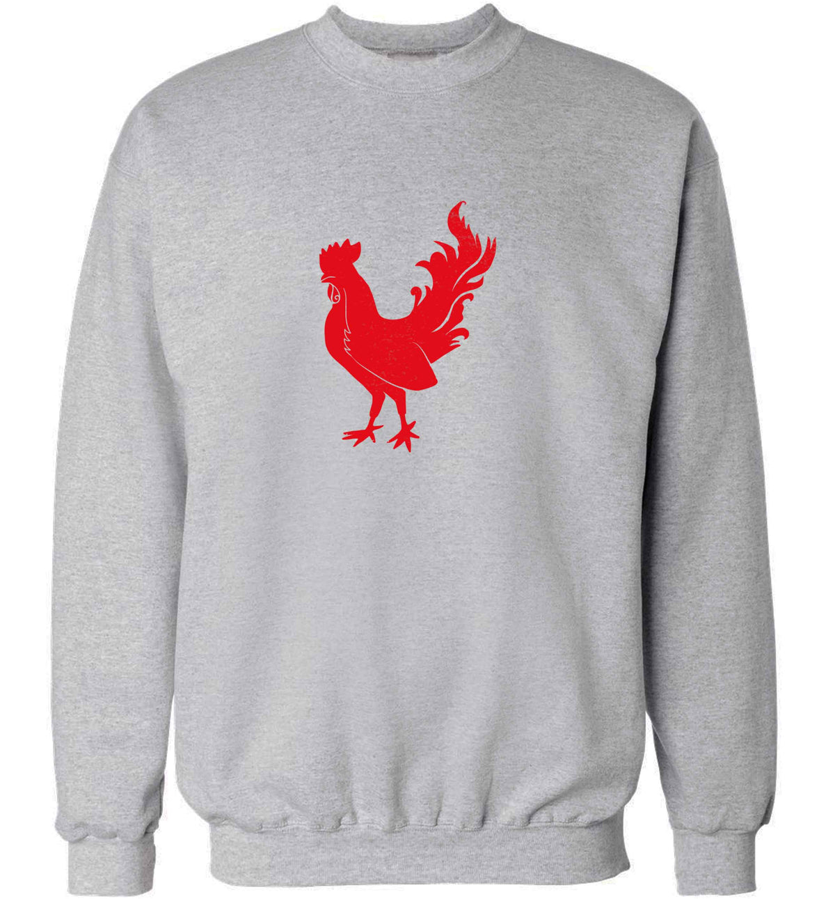Rooster adult's unisex grey sweater 2XL