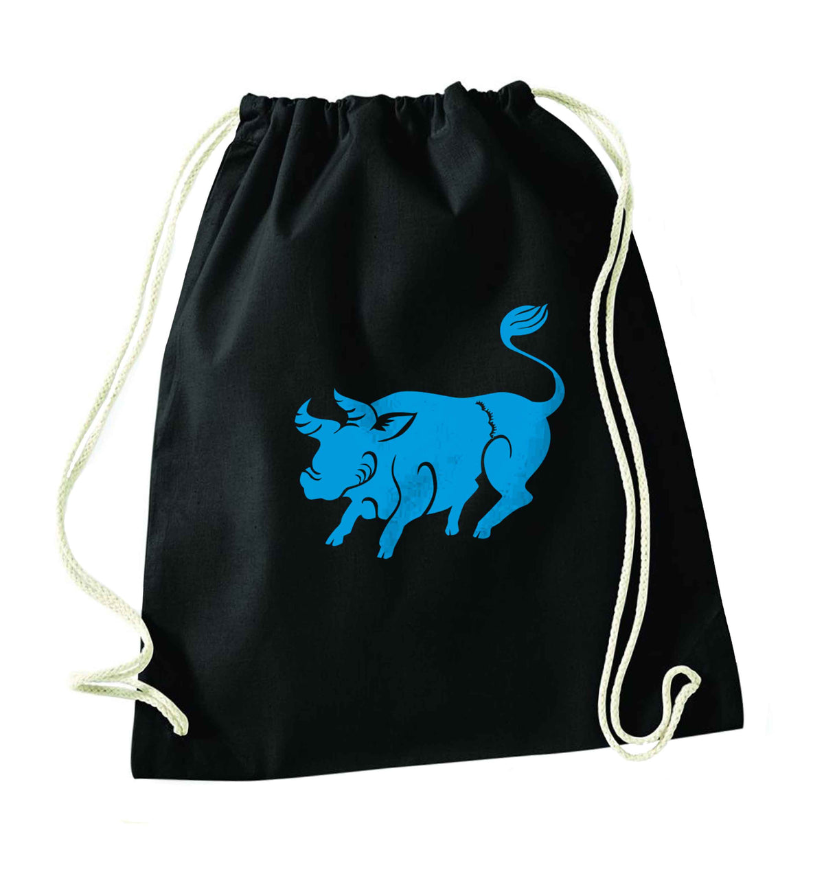 Pig face black drawstring bag