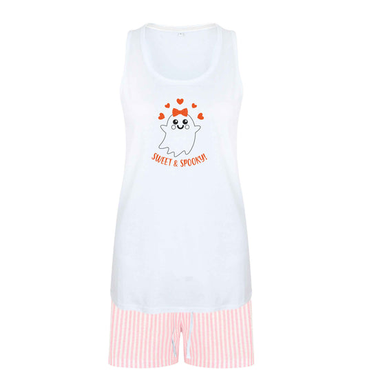 Sweet and spooky size XL women's pyjama shorts set in pink