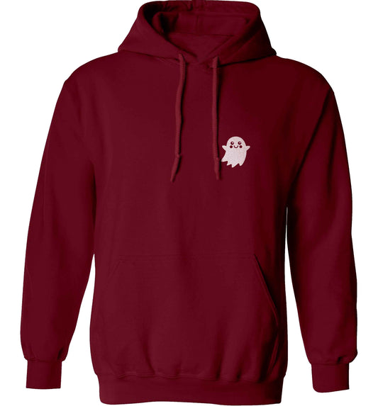 Pocket ghost adults unisex maroon hoodie 2XL