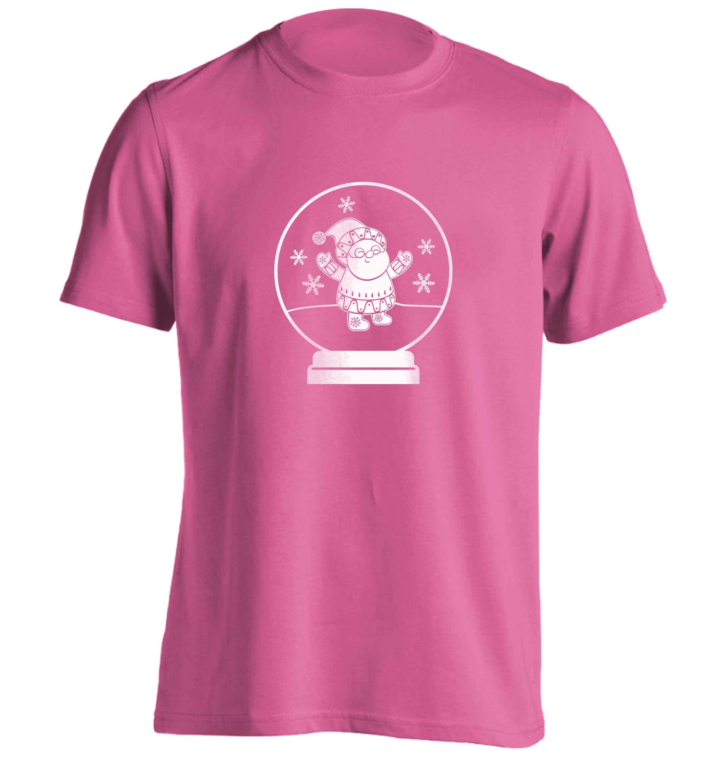 Santa snowglobe adults unisex pink Tshirt 2XL