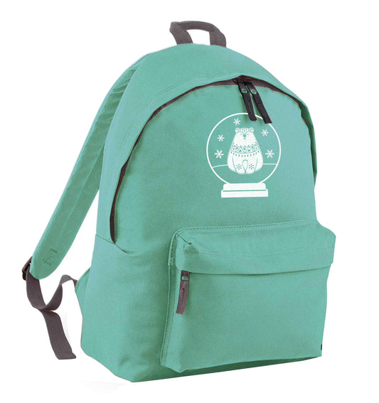 Polar Bear Snowglobe mint adults backpack