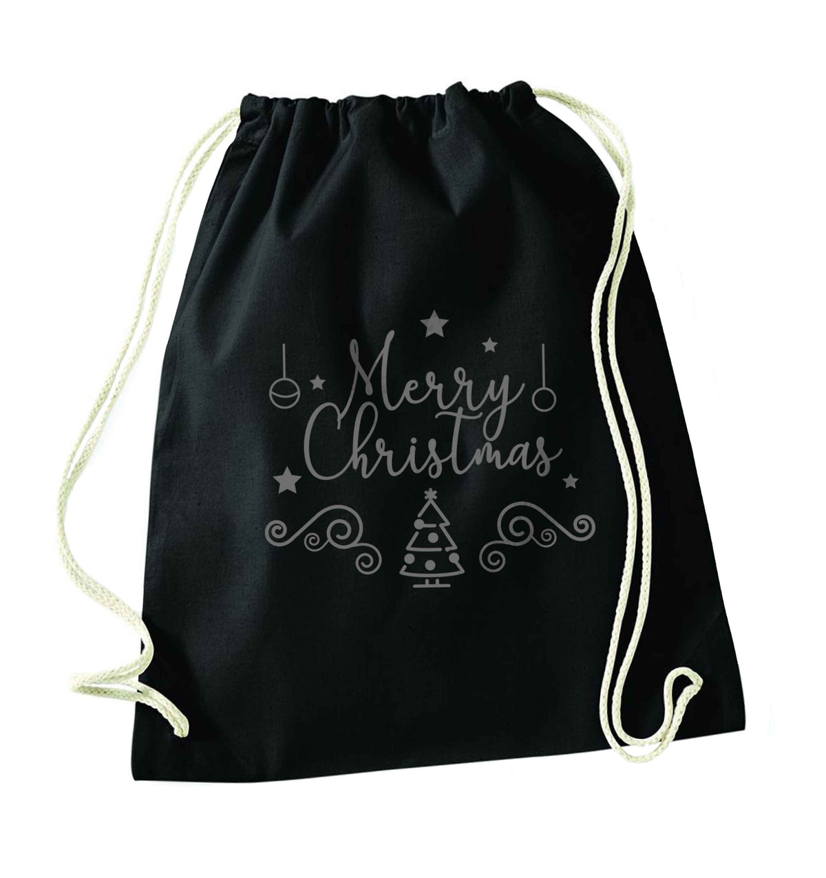 Happy New Year 2023 black drawstring bag