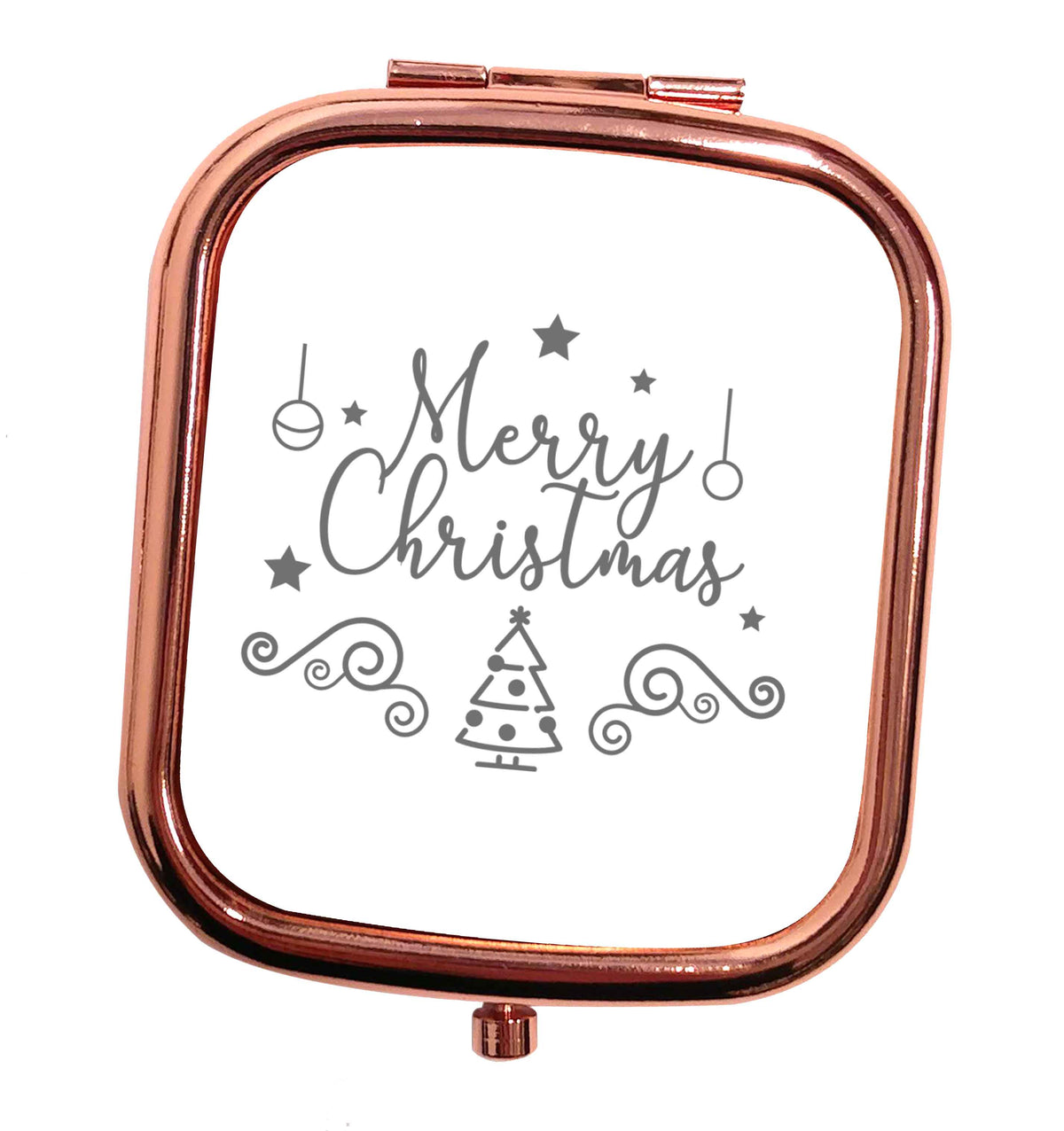 Happy New Year 2023 rose gold square pocket mirror
