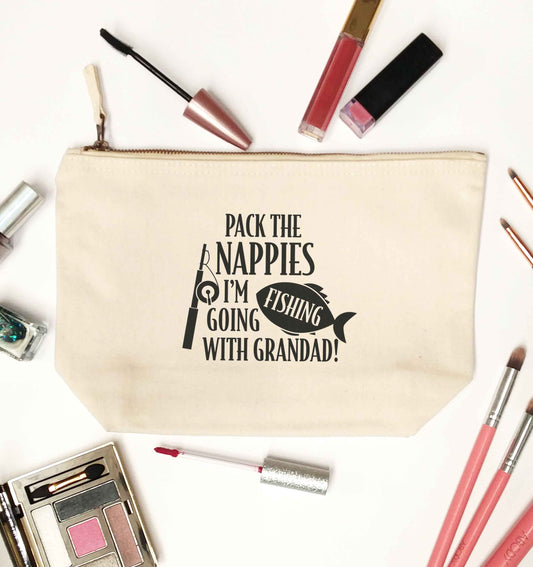 Pack the nappies I'm going fishing with Grandad natural makeup bag