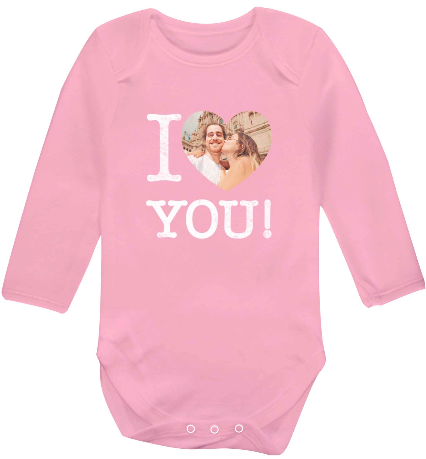 I love you baby vest long sleeved pale pink 6-12 months