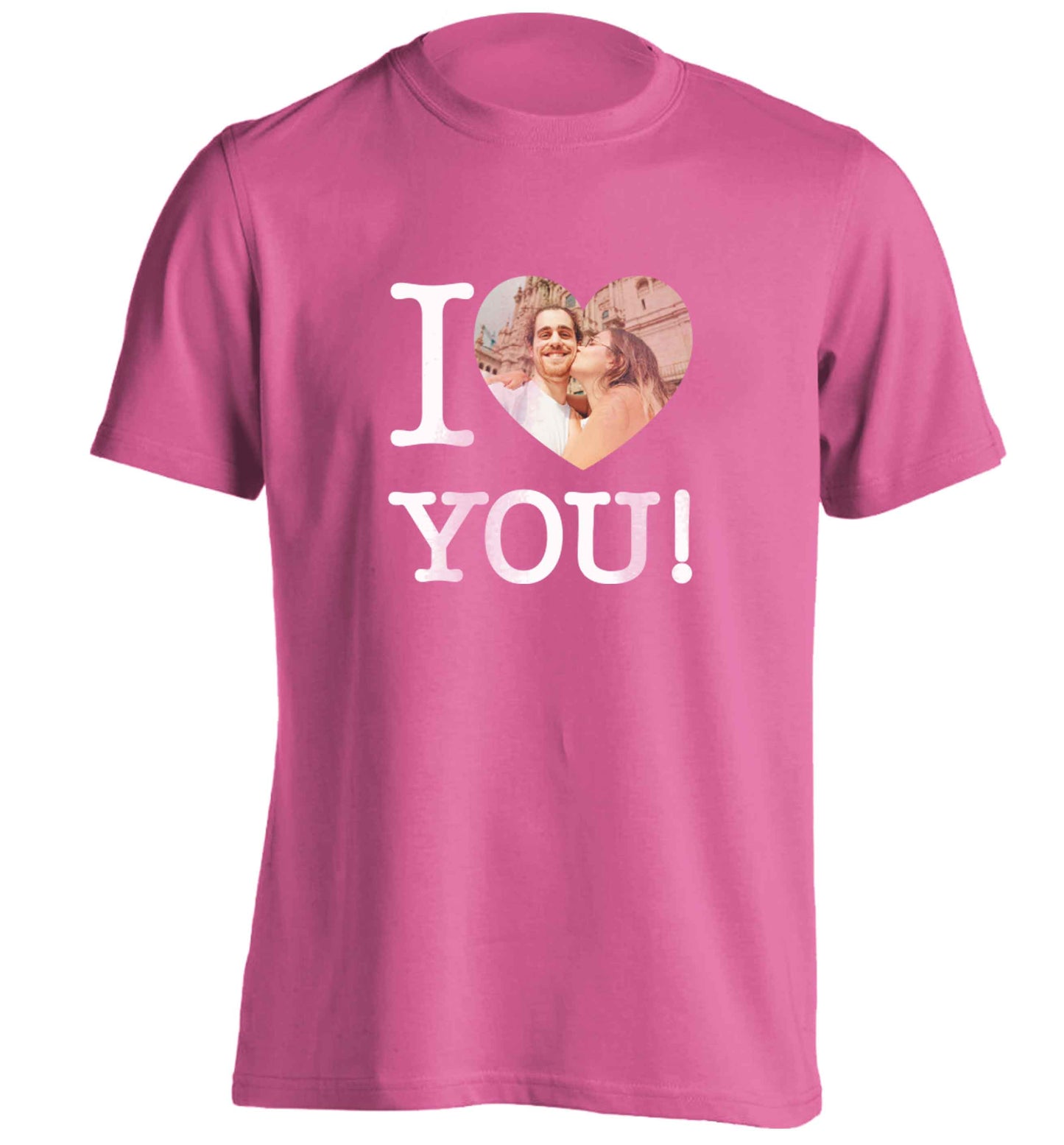 I love you adults unisex pink Tshirt 2XL