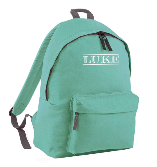 Personalised name mint adults backpack