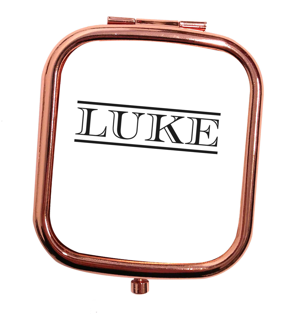 Personalised name rose gold square pocket mirror