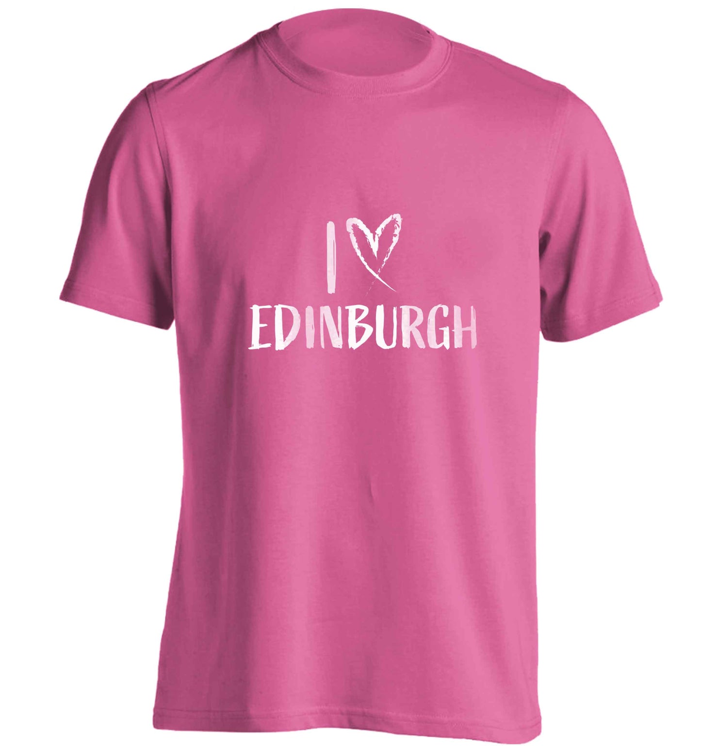 I love Edinburgh adults unisex pink Tshirt 2XL