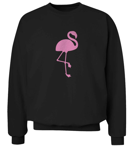 Pink flamingo adult's unisex black sweater 2XL