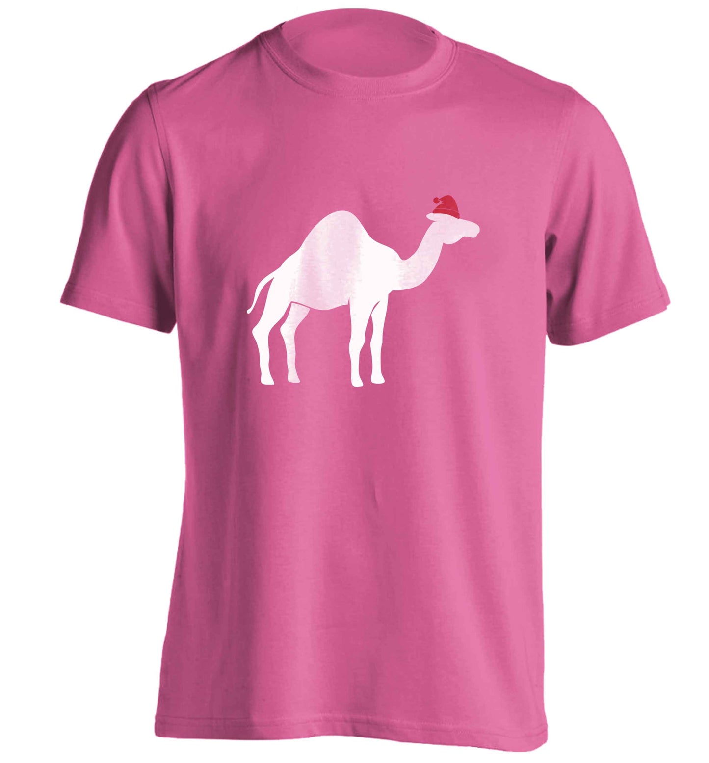 Blue camel santa adults unisex pink Tshirt 2XL