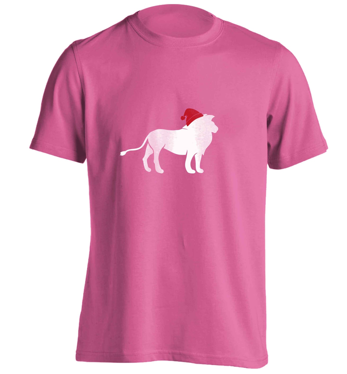 Gold lion santa adults unisex pink Tshirt 2XL