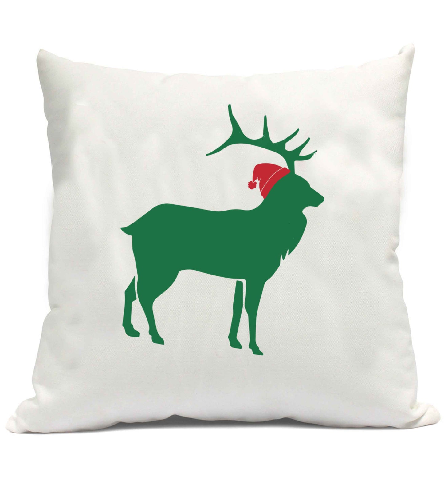 Green stag Santa cushion cover and filling