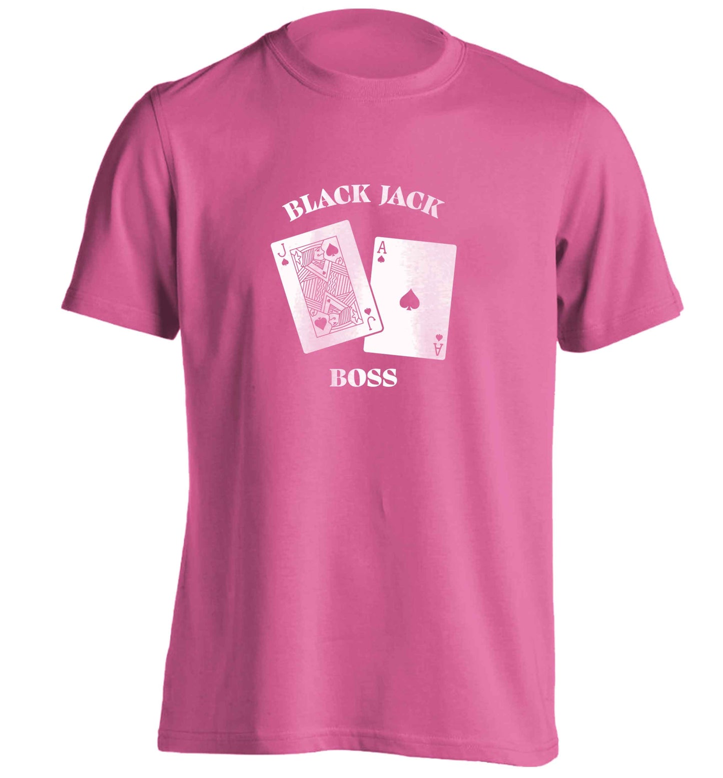 Blackjack boss adults unisex pink Tshirt 2XL