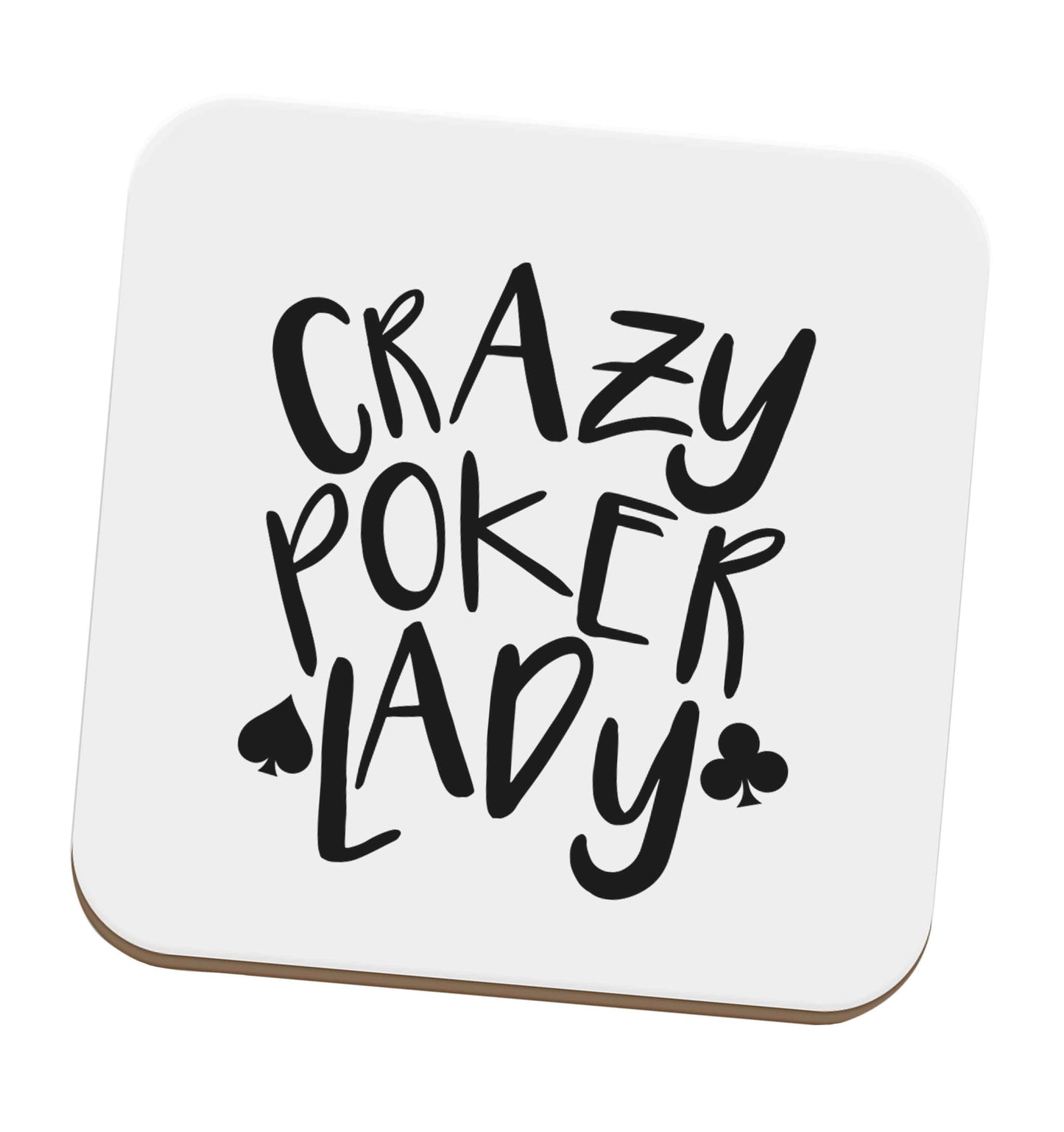Crazy poker lady set of four coasters