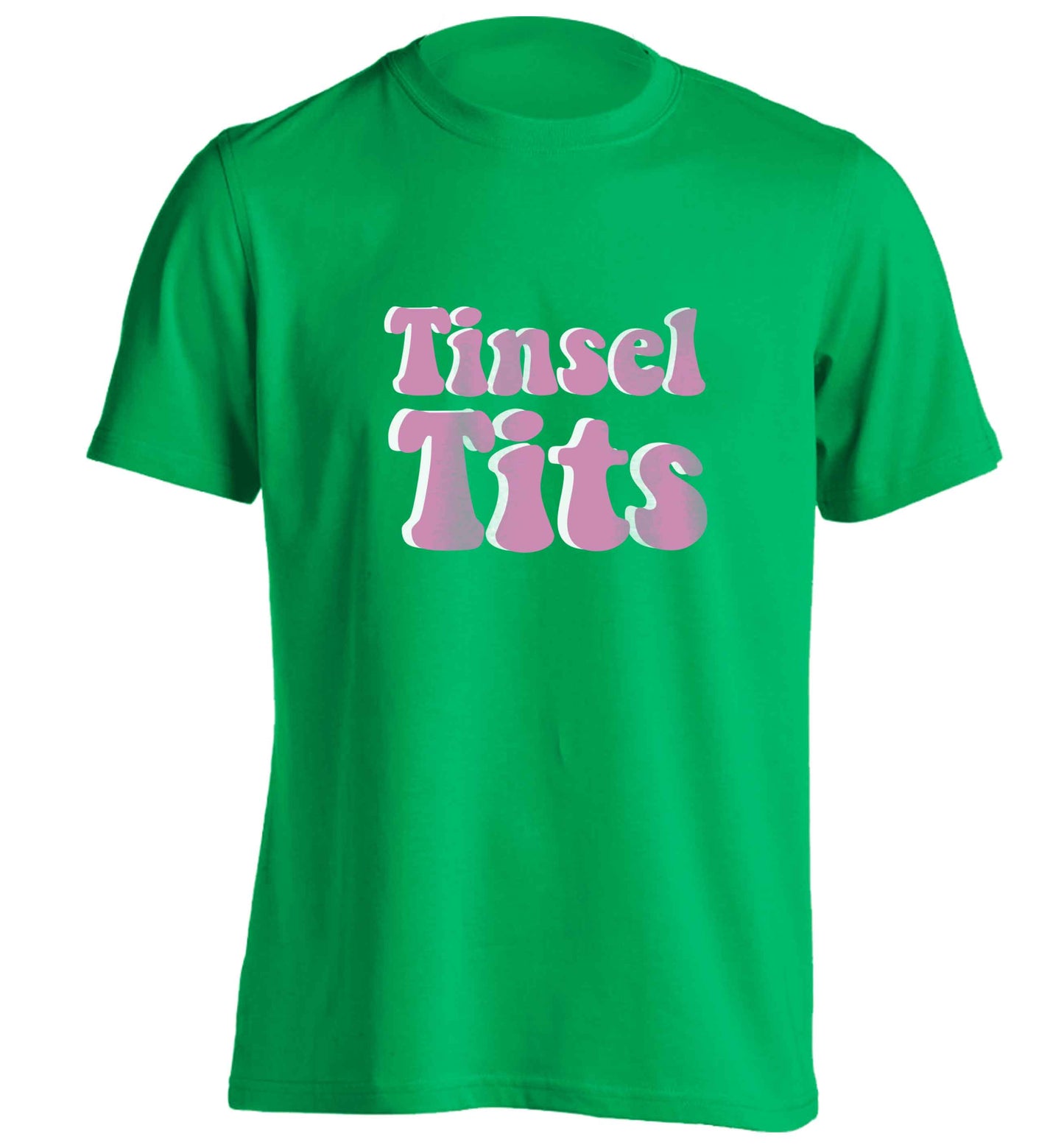 Tinsel tits adults unisex green Tshirt 2XL