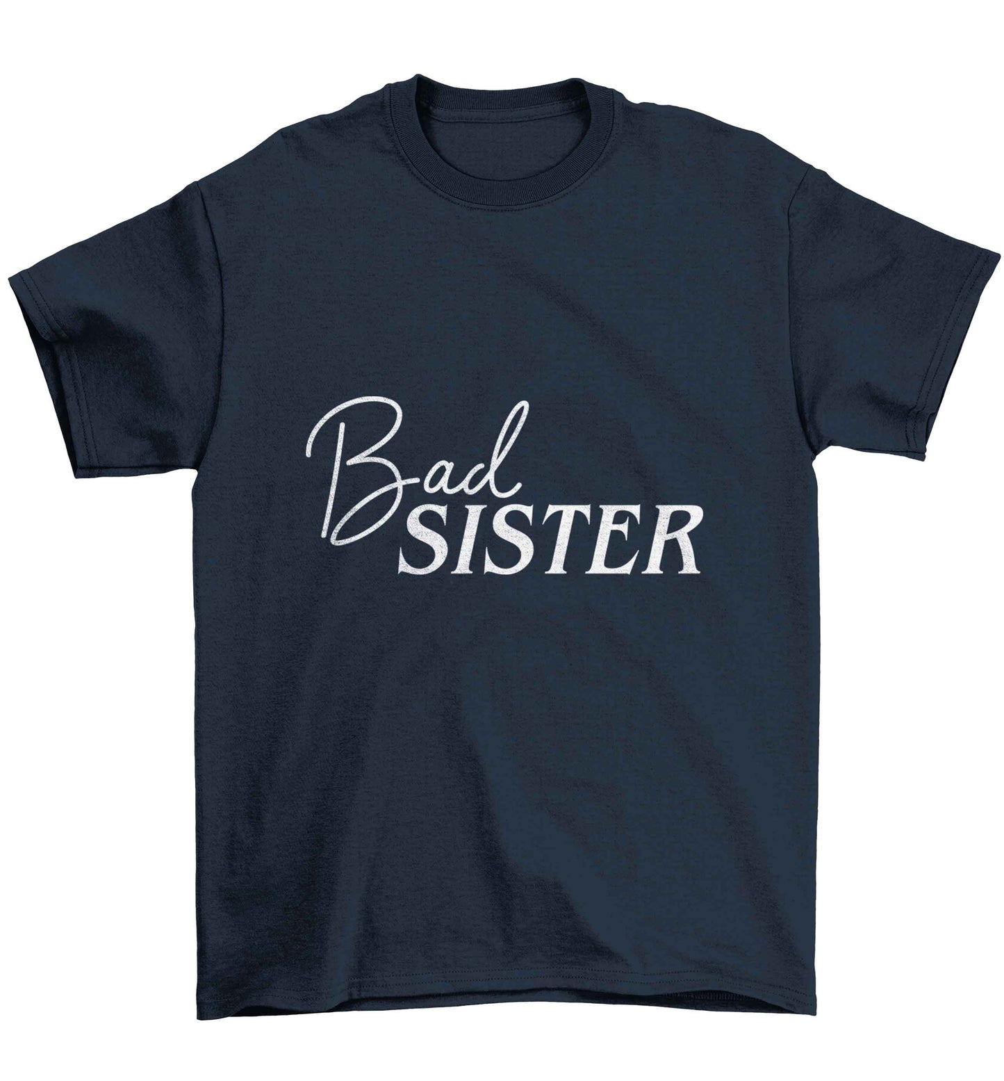 Bad sister Children's navy Tshirt 12-13 Years