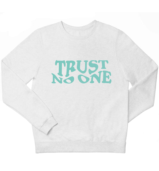 Trust no one children's white sweater 12-13 Years