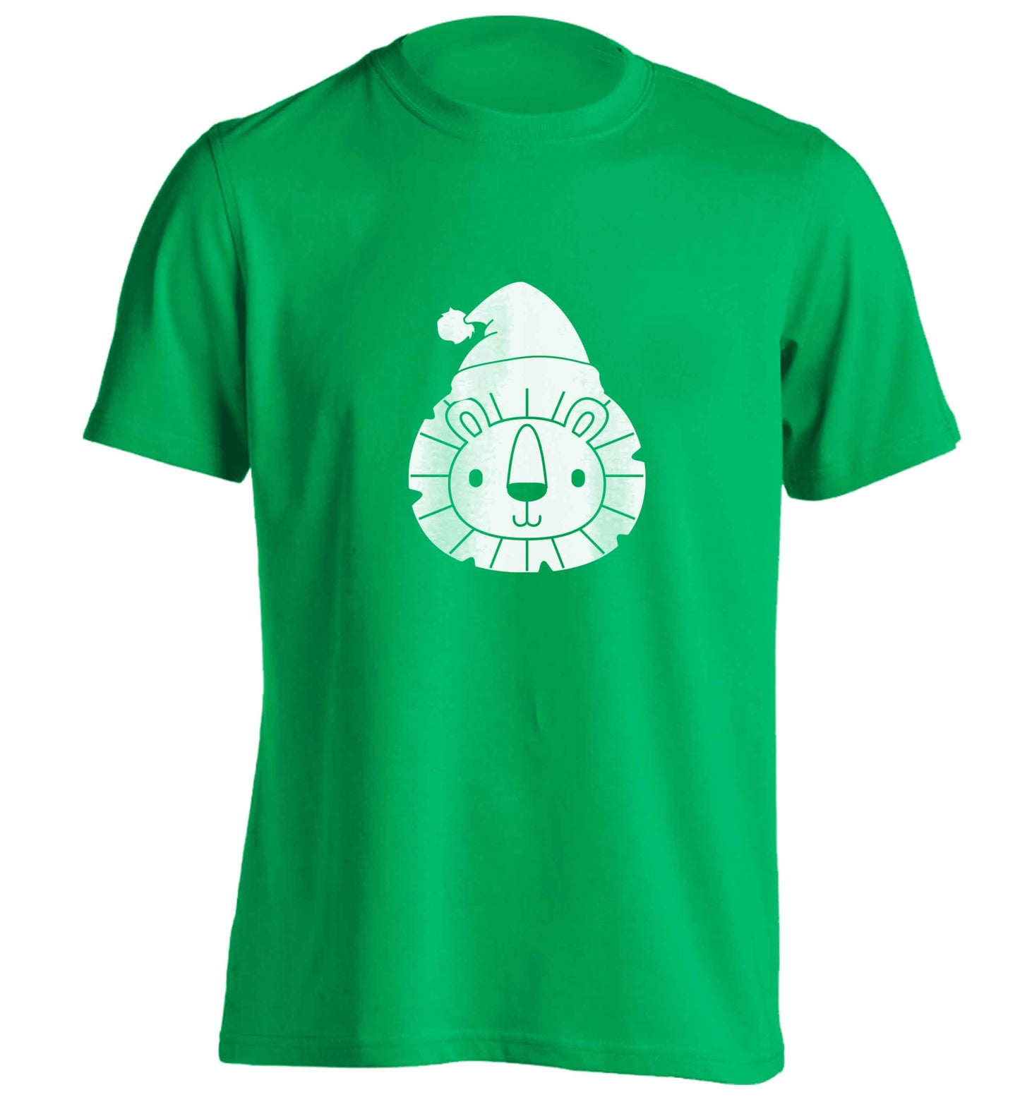 Santa lion adults unisex green Tshirt 2XL