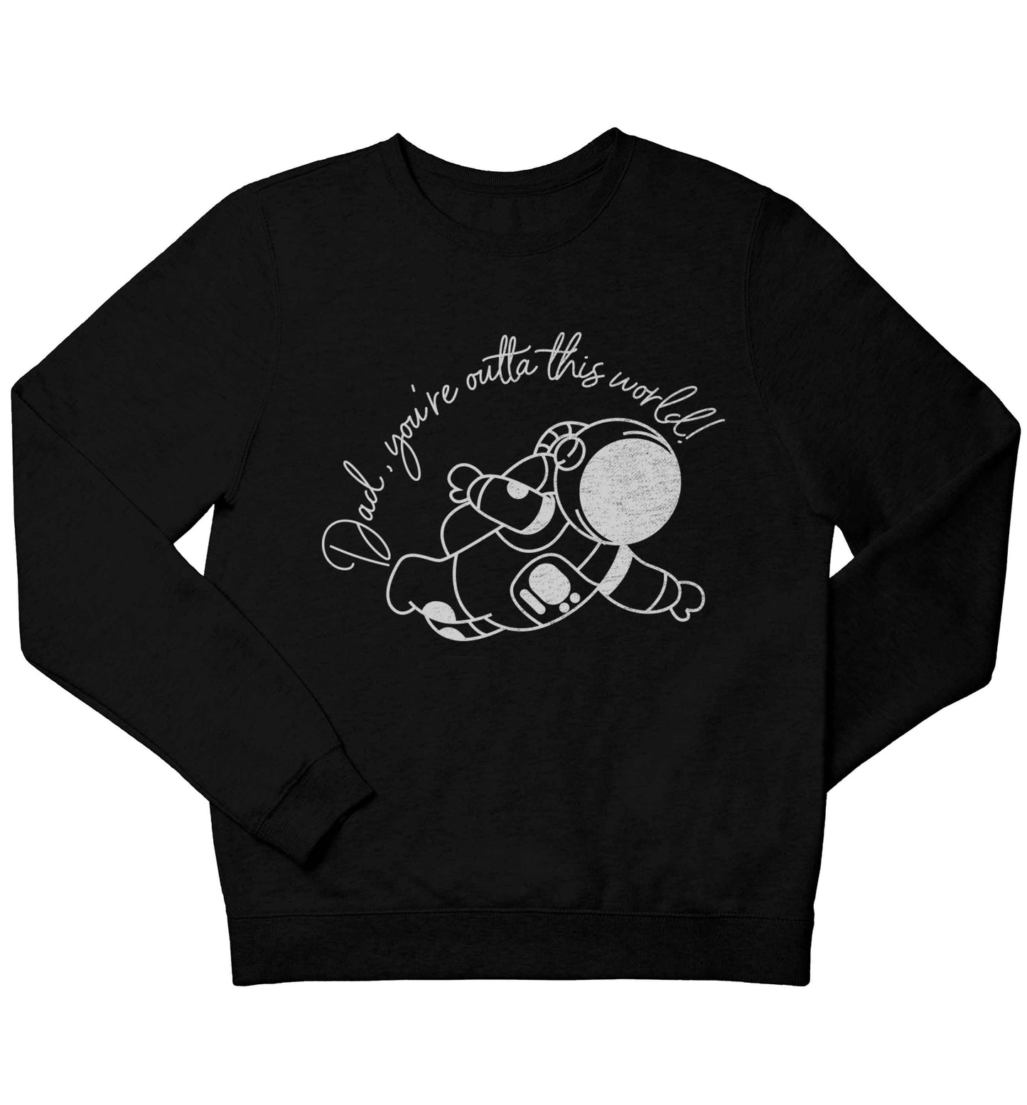 Dad, you're outta this world children's black sweater 12-13 Years