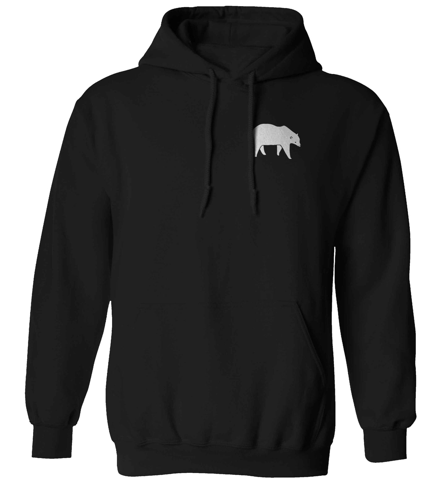 Polar Bear adults unisex black hoodie 2XL