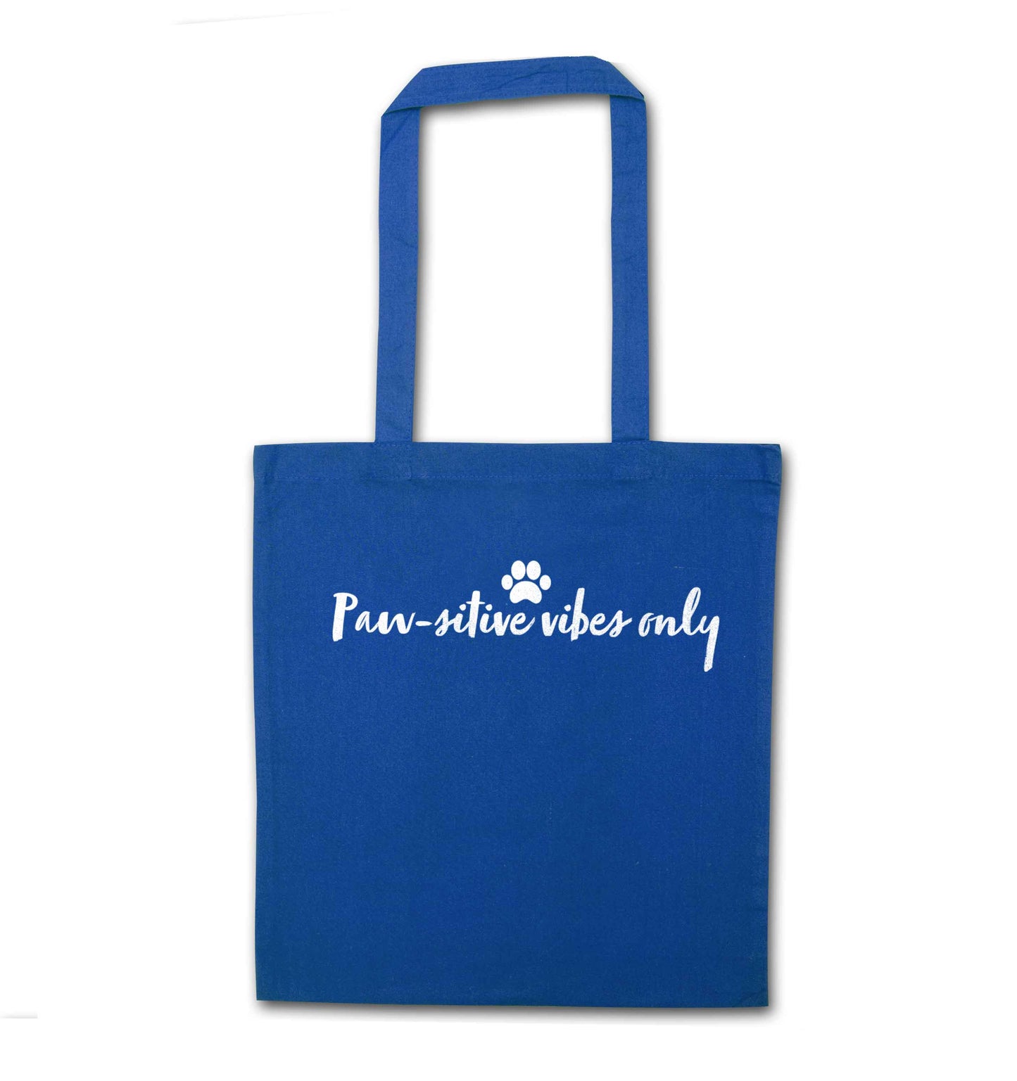 Pawsitive vibes only Kit blue tote bag