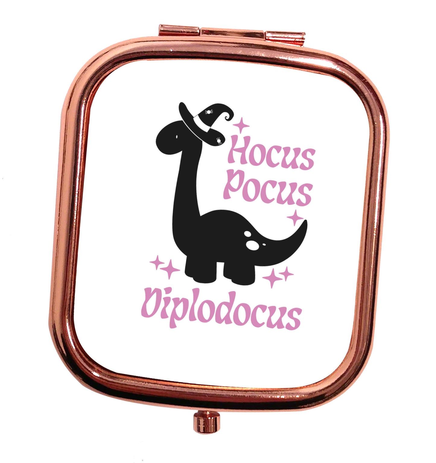 Hocus pocus diplodocus Kit rose gold square pocket mirror
