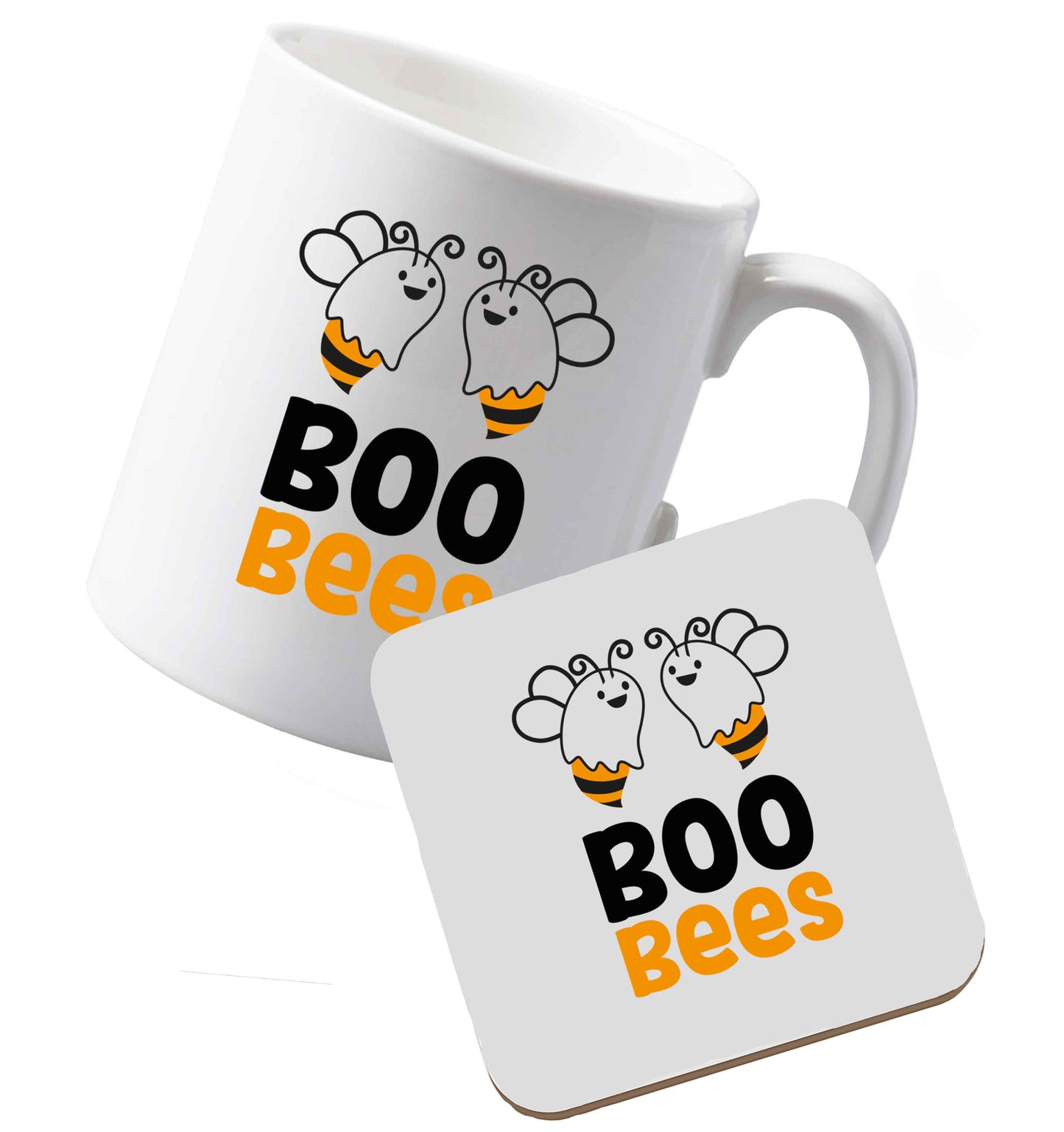 10 oz Ceramic mug and coaster Boo bees Kit both sides