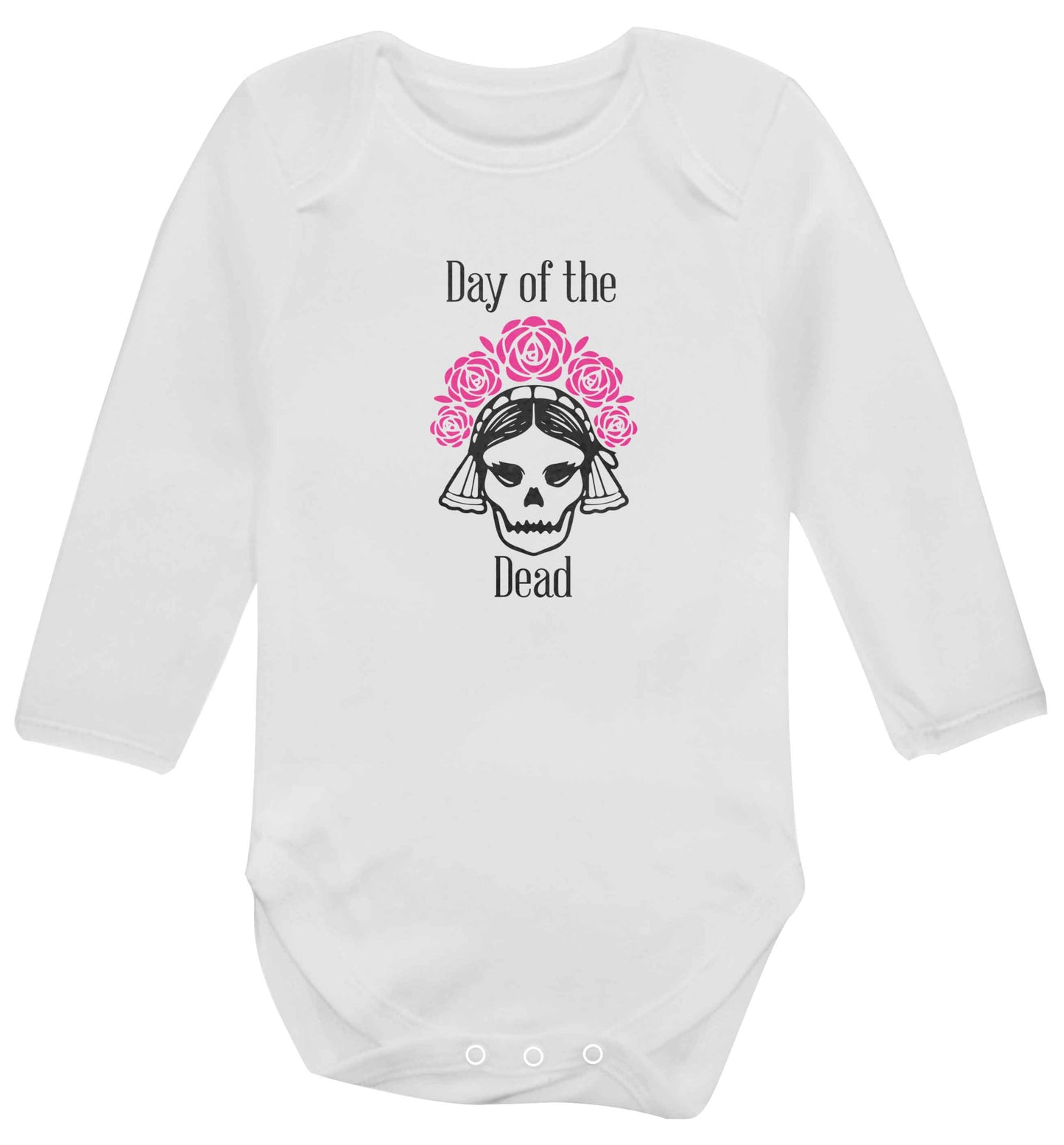 Day of the dead baby vest long sleeved white 6-12 months