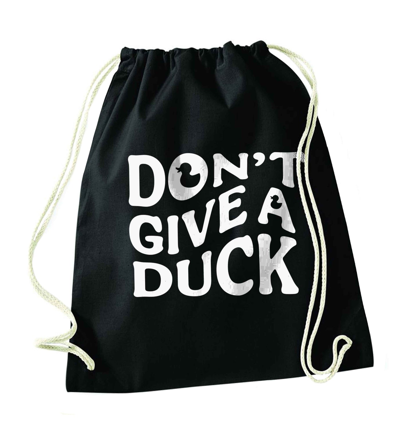 Don't give a duck black drawstring bag