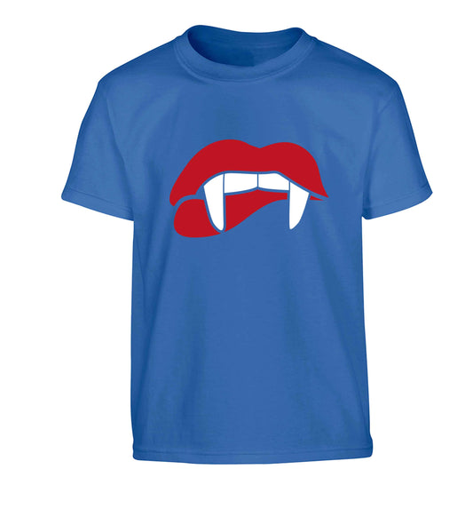 Vampire fangs Children's blue Tshirt 12-13 Years